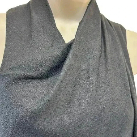 Helmut Lang Women’s Sleeveless Front Draped Lined Top Tunic with Zip Back Black - Picture 2 of 16